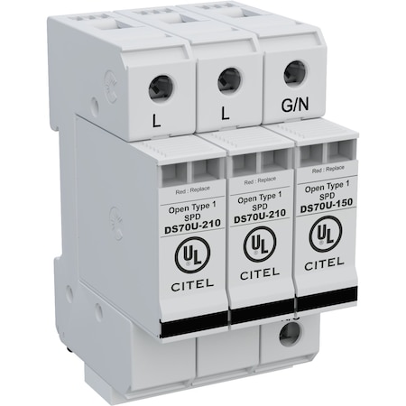 Citel Surge Protection Device, 1 Phase, 120/240V, 3 Wires DS73US-120T